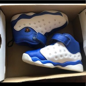 Blue and white toddler Jordan’s with box size 8